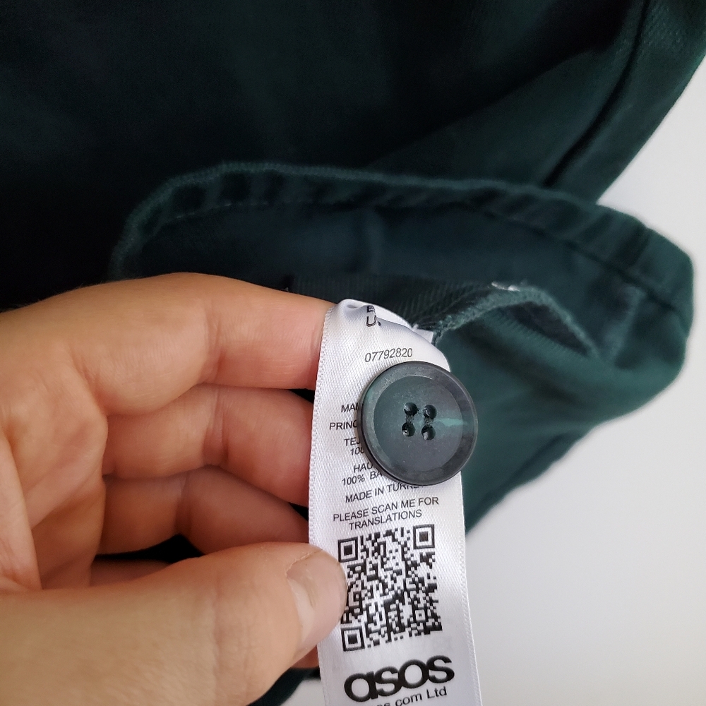 ASOS Green Button-Front Mini Dress - Picture 8 of 8